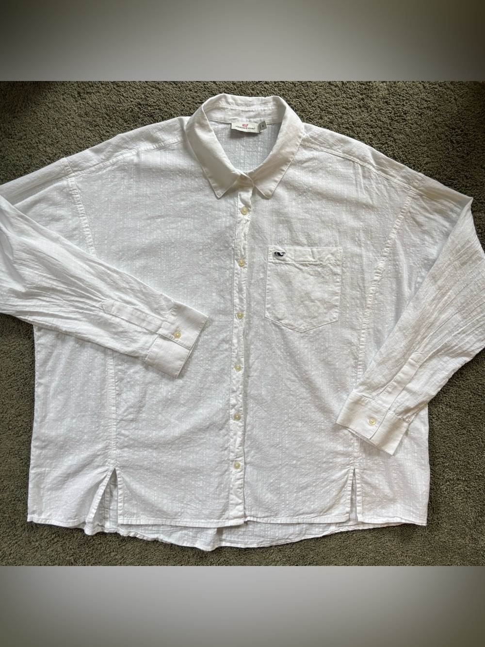 Vineyard Vines Relaxed Fit Button Front Shirt Womens Size 16